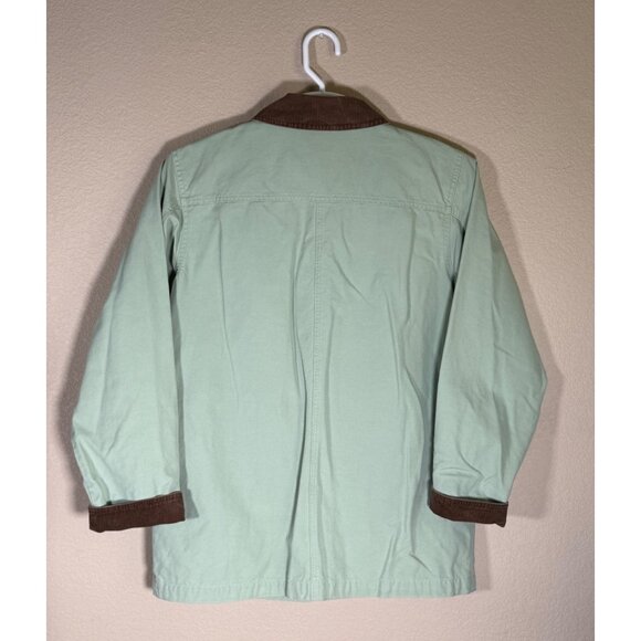 L.L. Bean Canvas Field Chore Barn Jacket Mint Green Brown Corduroy 0WY22 - Picture 11 of 14